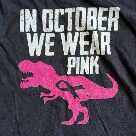In October We Wear Pink - Dinosaur and Breast Cancer Size XS - Picture 2 of 4